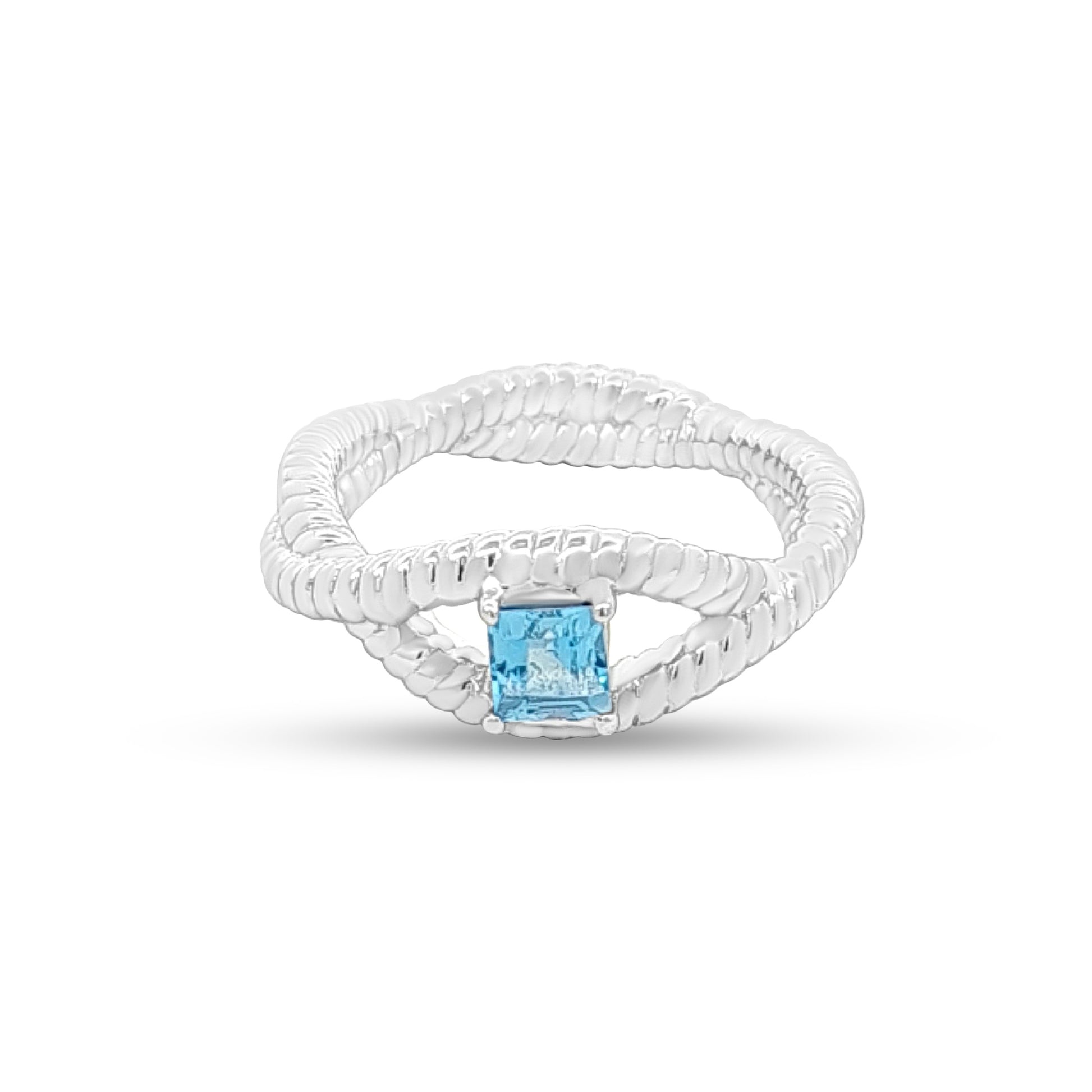 925 Silver Twisted Split Shank Ring