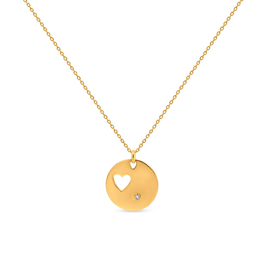 Erica's Sweetheart Cut: Sterling Silver Disc Pendant Necklace