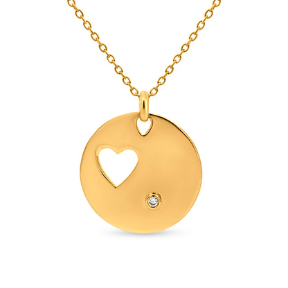 Erica's Sweetheart Cut: Sterling Silver Disc Pendant Necklace