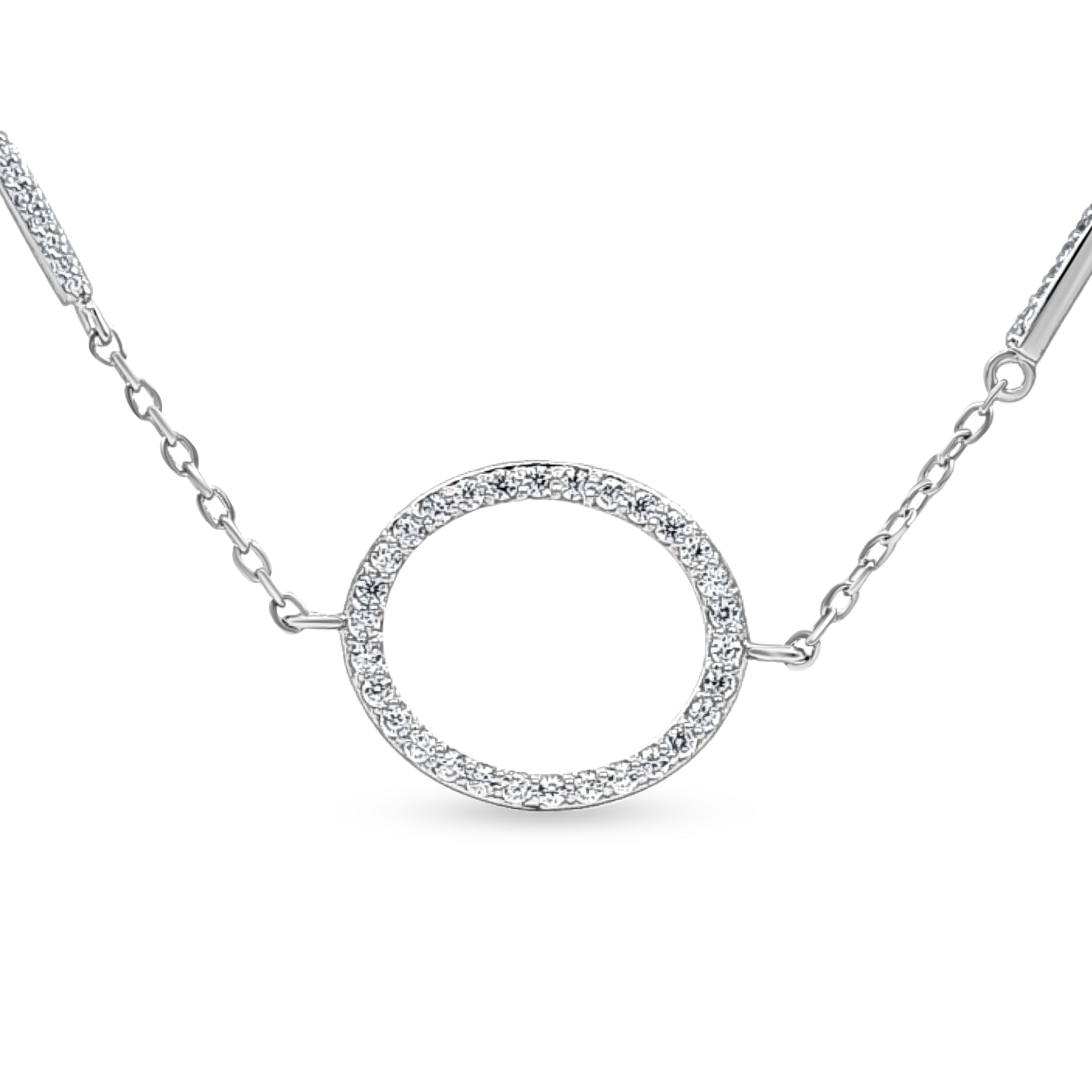 Open Circle Pendant Necklace in Sterling Silver