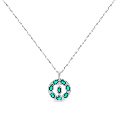 Saanvi's Emerald Orbit: Sterling Silver Coin Pendant