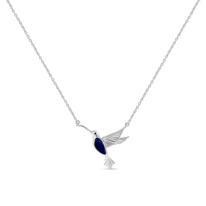 Kavya's Sky Dance: Sterling Silver Hummingbird Pendant