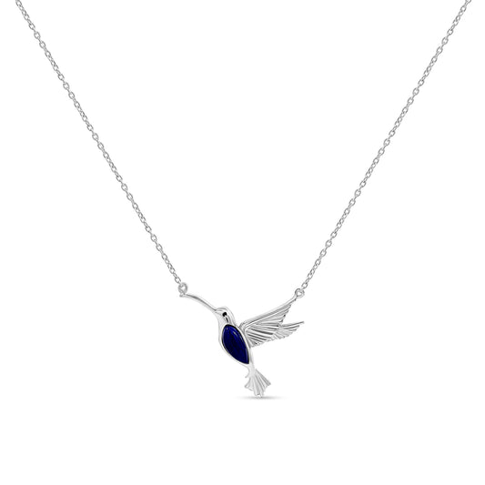 Kavya's Sky Dance: Sterling Silver Hummingbird Pendant
