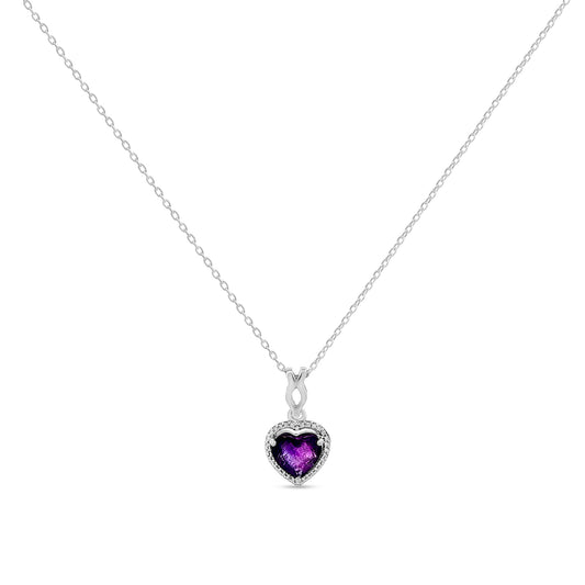 Anaya's Ocean Heart: Sterling Silver Purple Gemstone Pendant