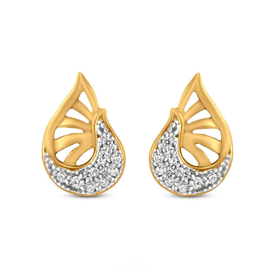 22k Yellow Gold Wing Motif Earrings: A Casual Affair