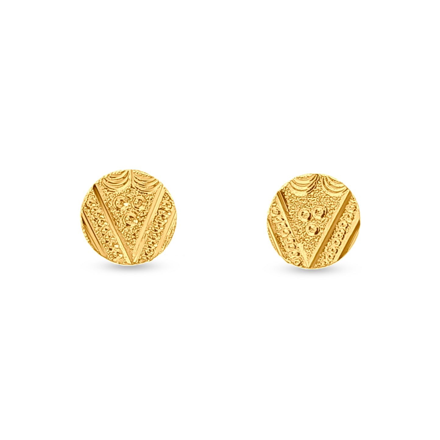 22k Gold Traditional Button Earrings
