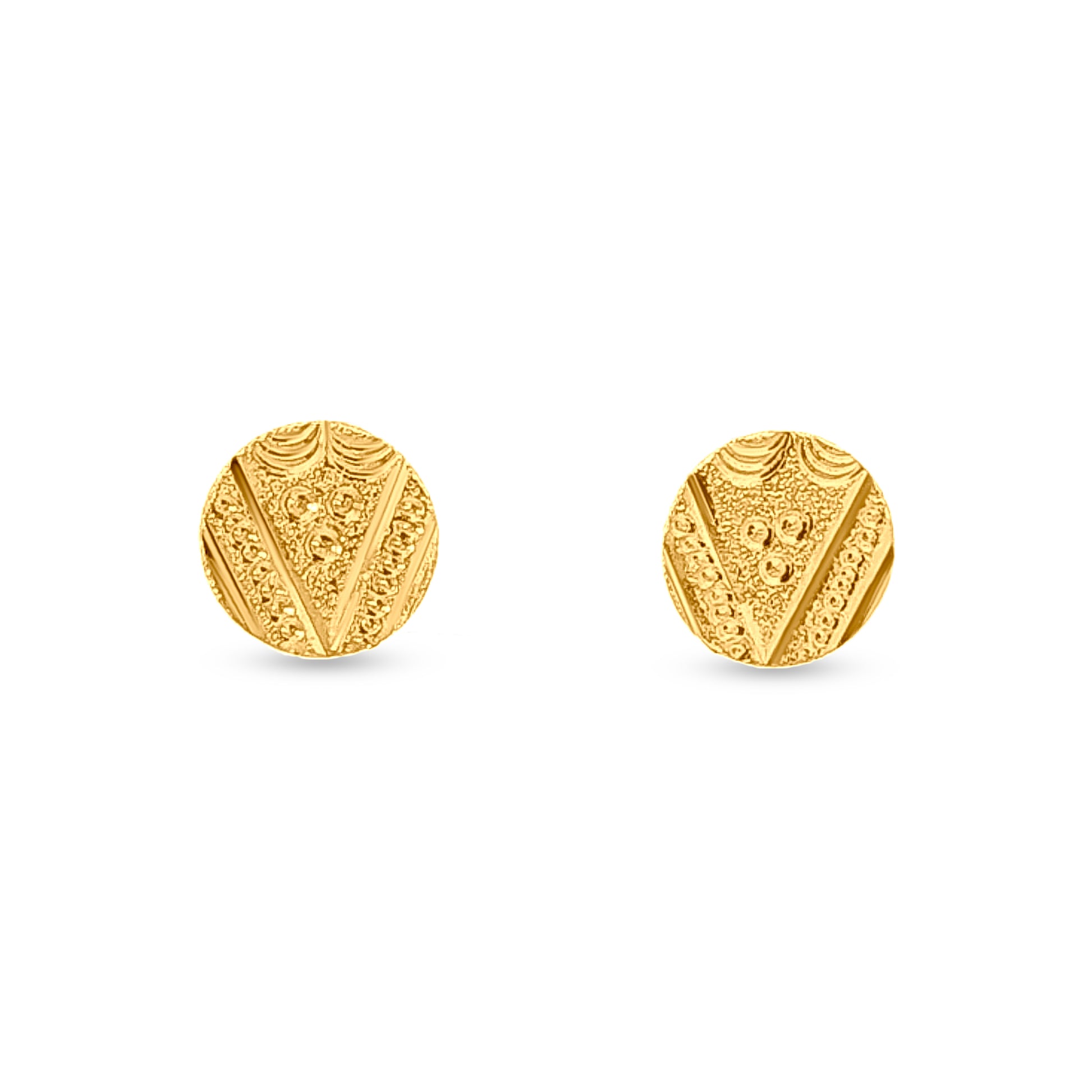 22k Gold Traditional Button Earrings