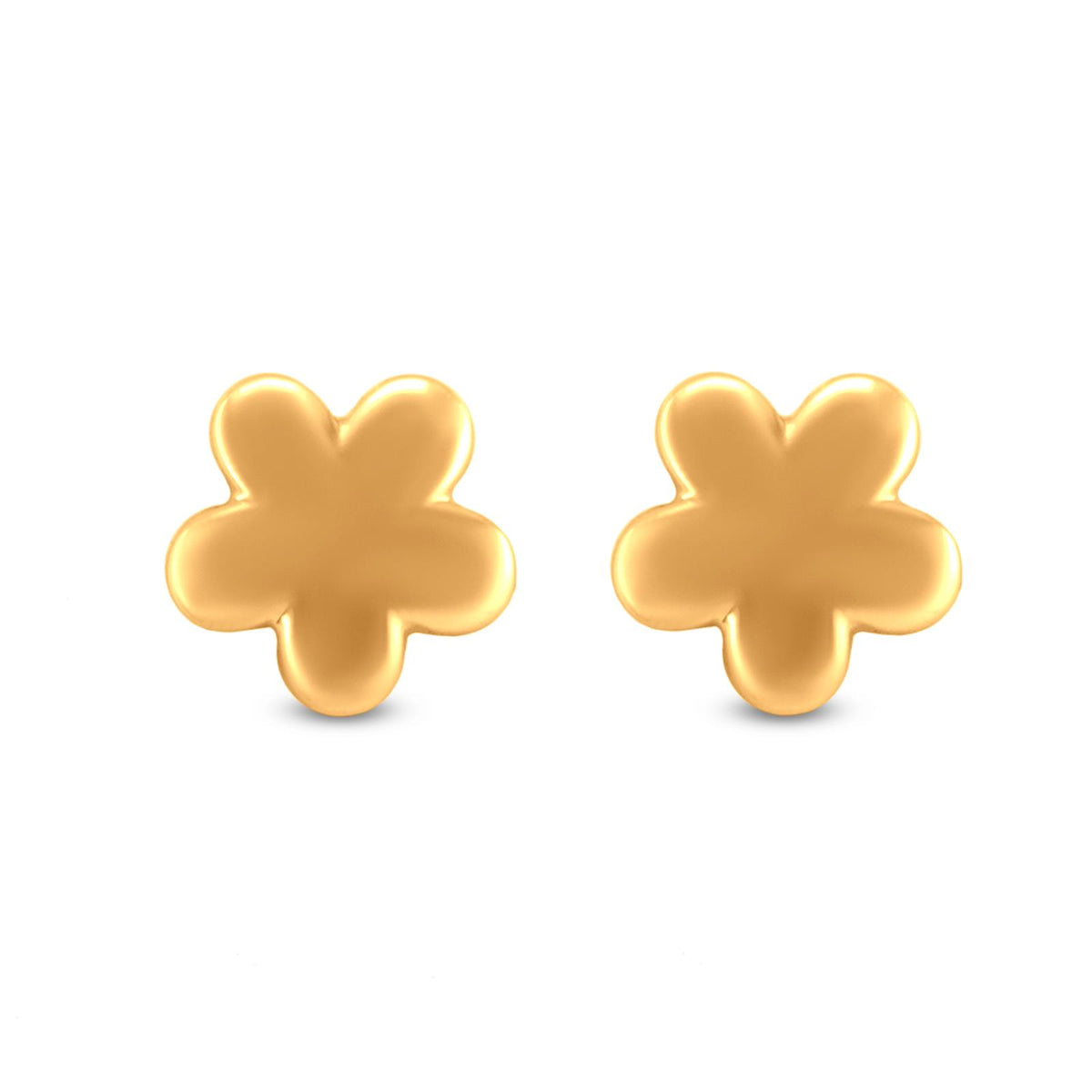 18k Gold Minimalistic Flower Earrings: Simple Elegance Defined