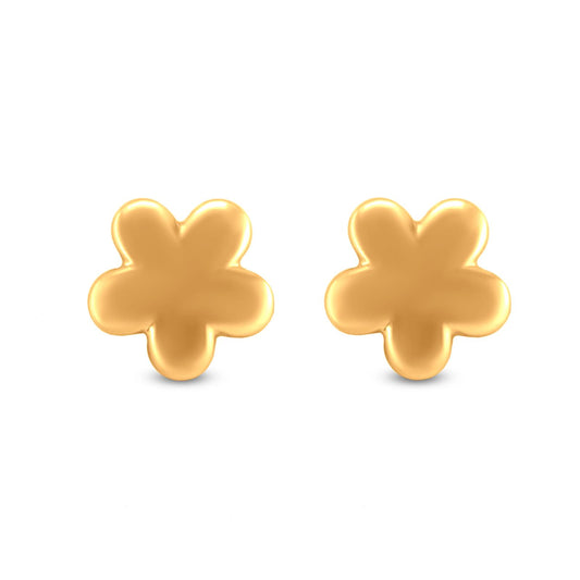 18k Gold Minimalistic Flower Earrings: Simple Elegance Defined