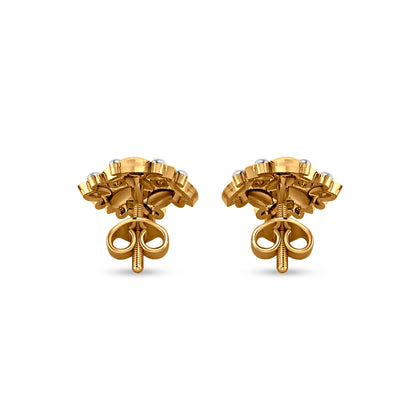 Golden Harmony: 22K Yellow and White Gold Designer Studs