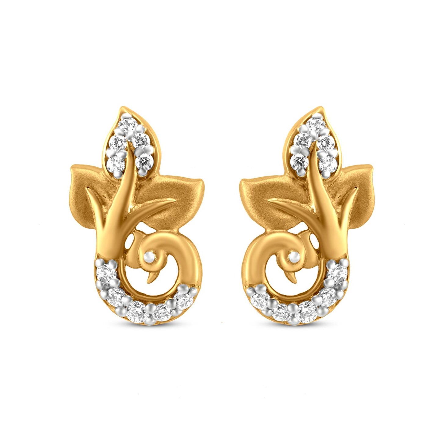 22k Yellow Gold Peacock Motif Earrings: The Rajasthani Art