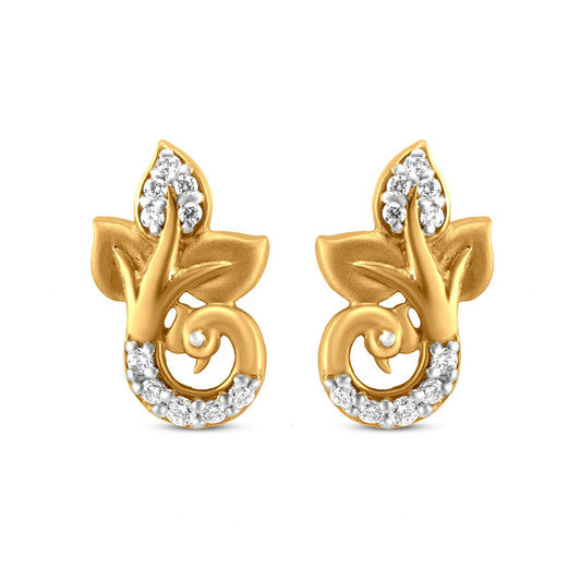 22k Yellow Gold Peacock Motif Earrings: The Rajasthani Art