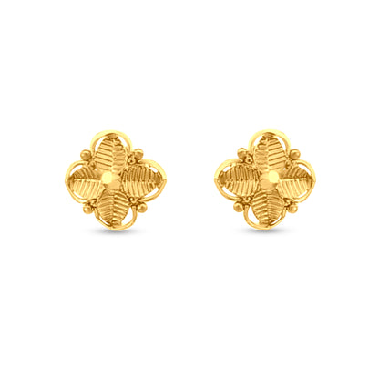 22k Gold Round Floral Leaves Tops
