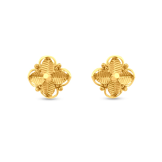 22k Gold Round Floral Leaves Tops