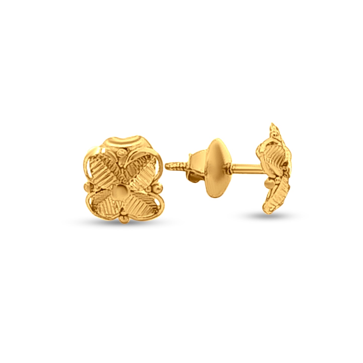 Sahana: 22k Yellow Gold Round Floral Leaves Tops