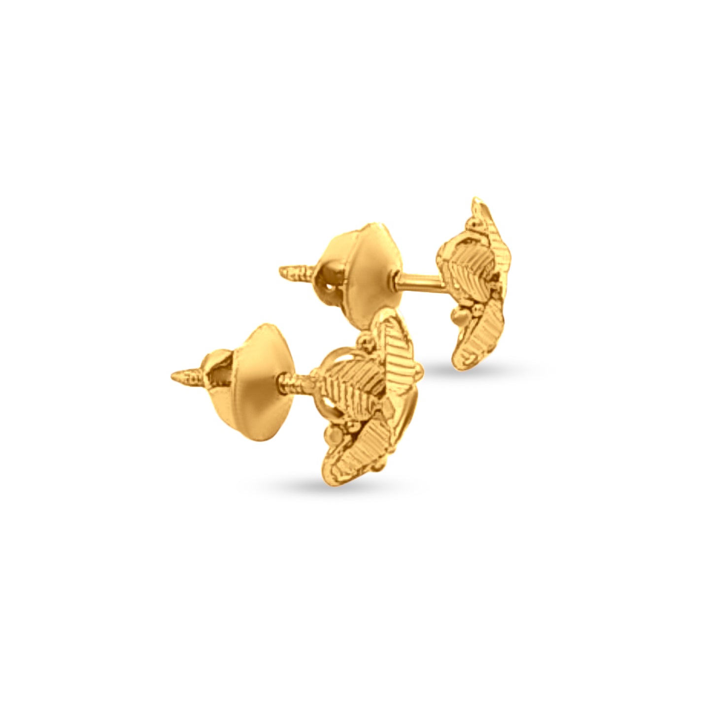 Sahana: 22k Yellow Gold Round Floral Leaves Tops