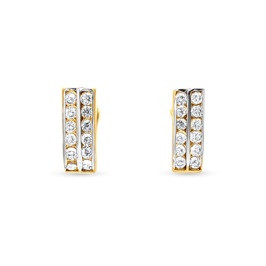 22k Gold Bar Studs Earrings