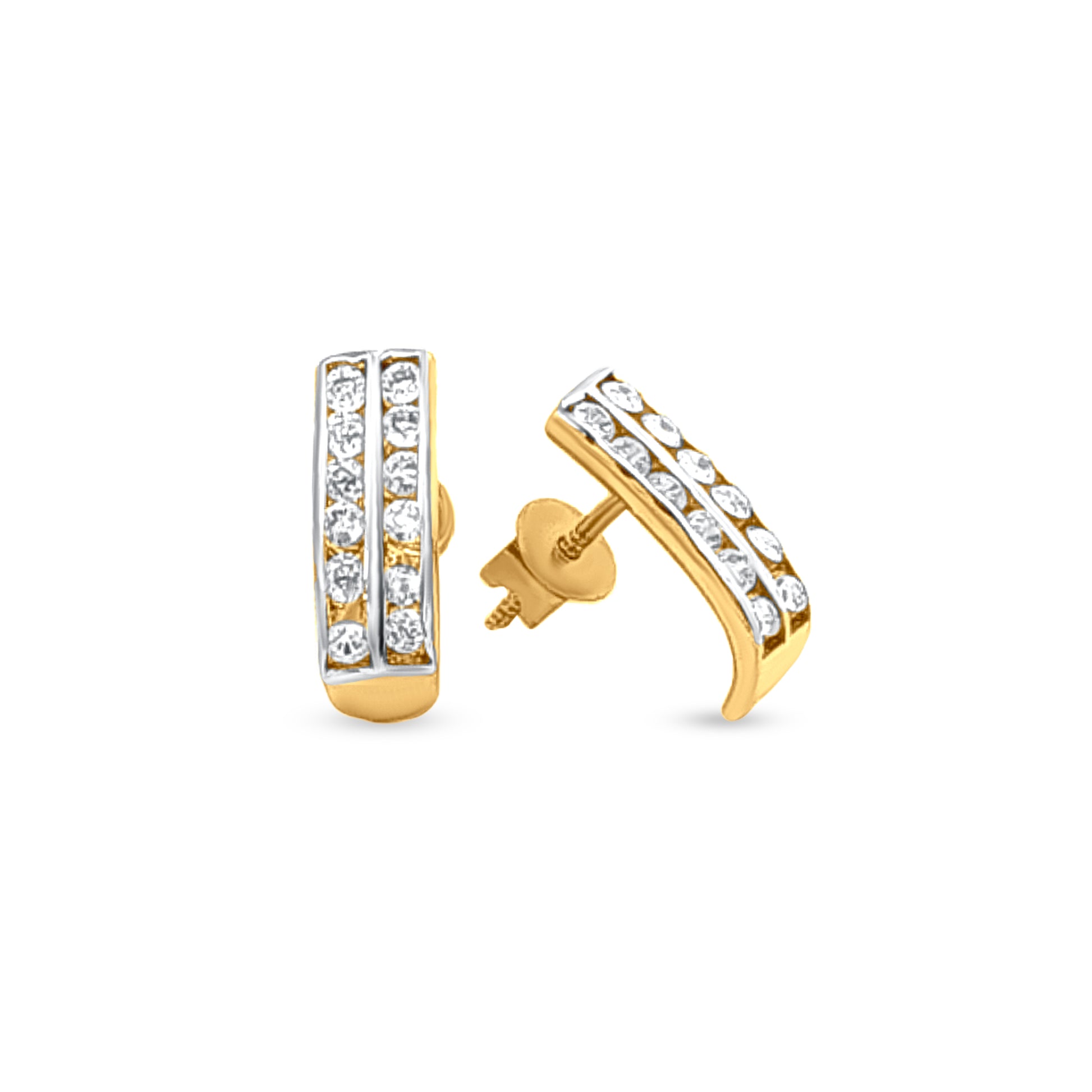 22k Gold Bar Studs Earrings