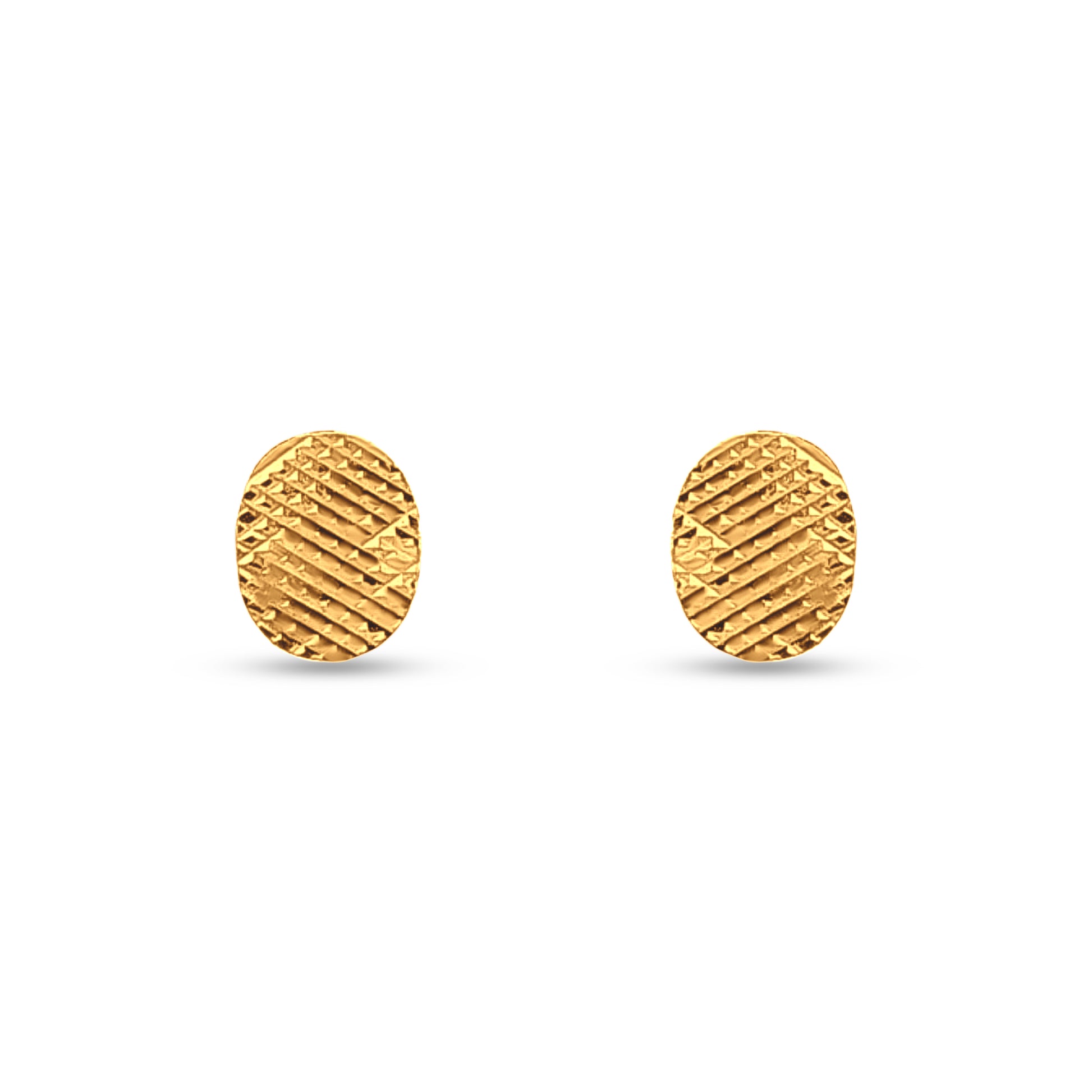 22k Gold Lightweight Button Design Earrings