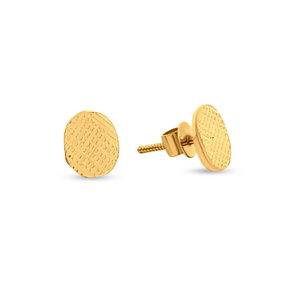 Anika: 22k Yellow Gold Lightweight Button Design Earrings