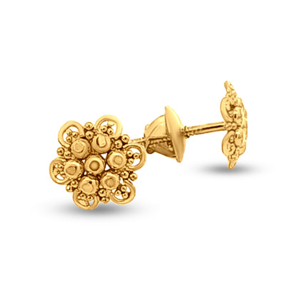 Saanvis Blossom Elegance: 22k Yellow Gold Floral Tops