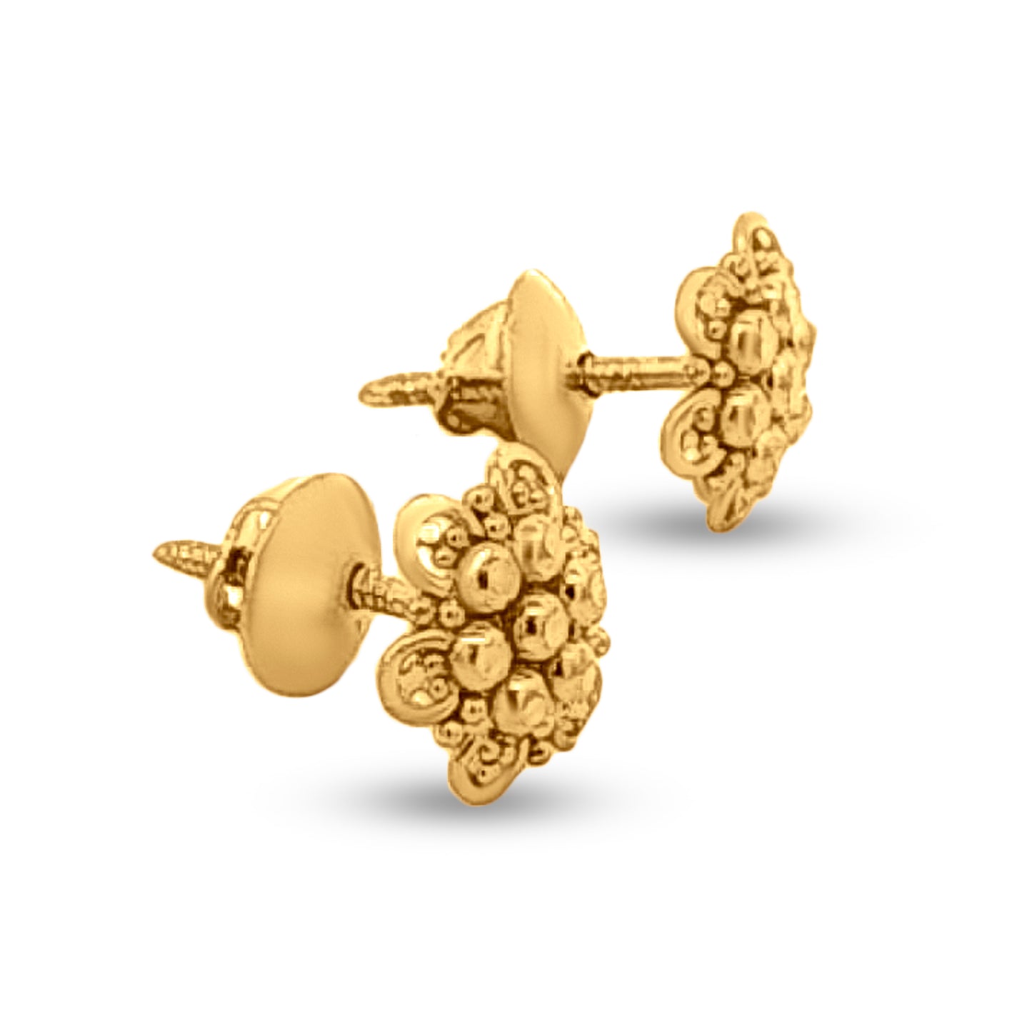 Saanvis Blossom Elegance: 22k Yellow Gold Floral Tops