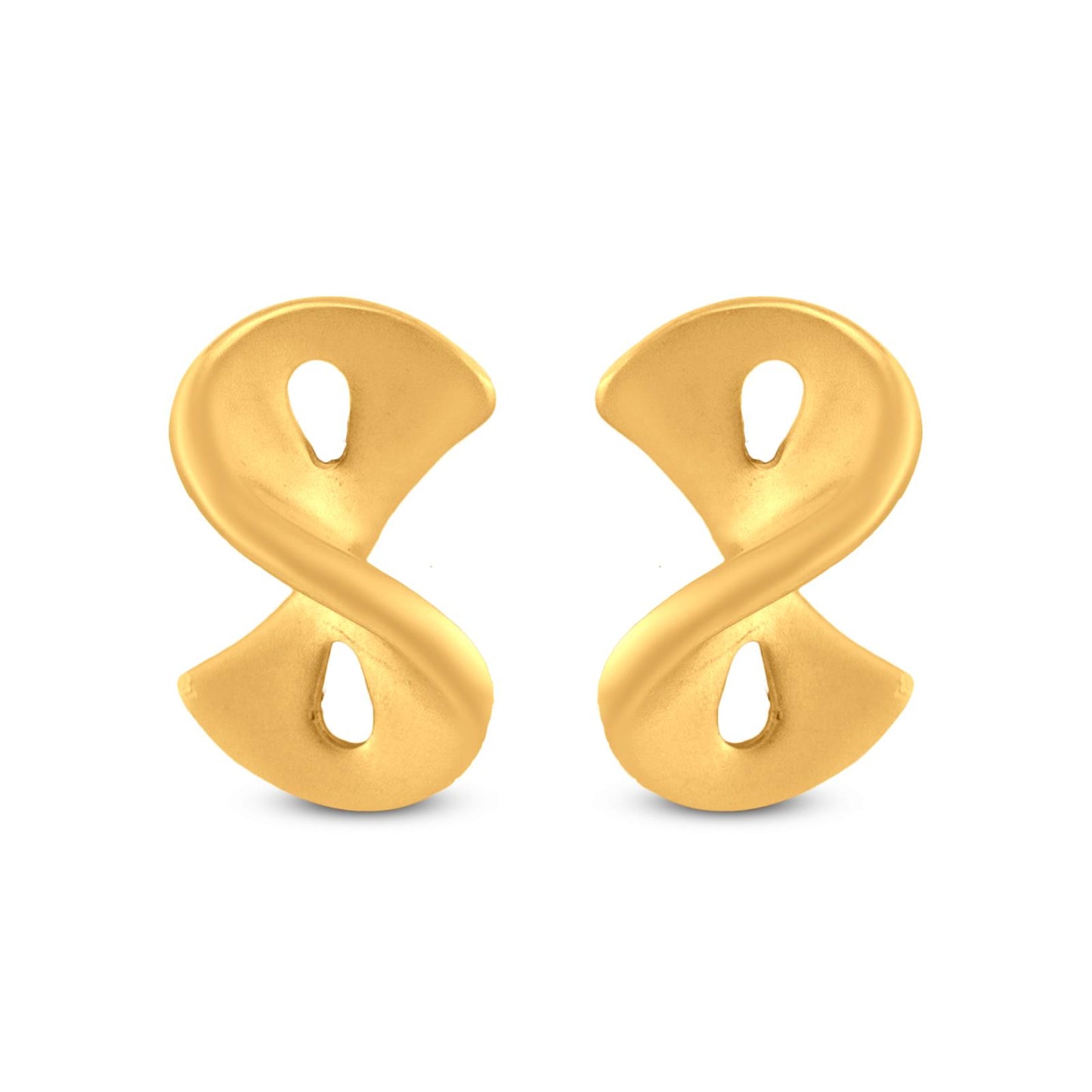 22k Gold Twisted Small Studs: Delicate elegance for everyday