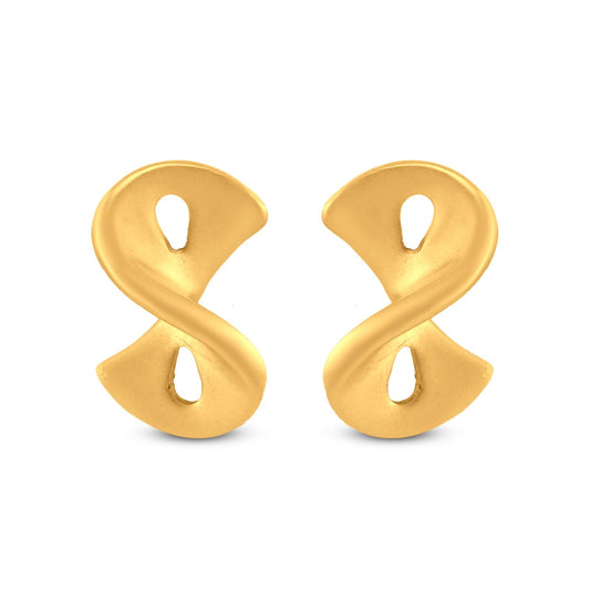 22k Gold Twisted Small Studs: Delicate elegance for everyday