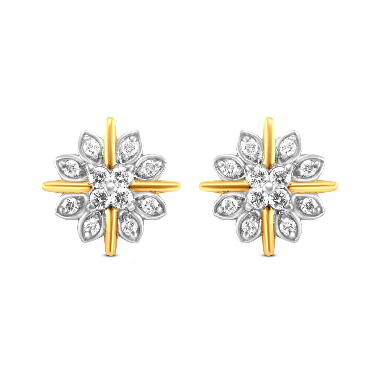 22k Gold Star Rays Earrings