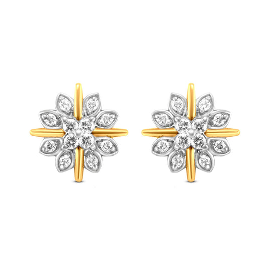 22k Gold Star Rays Earrings